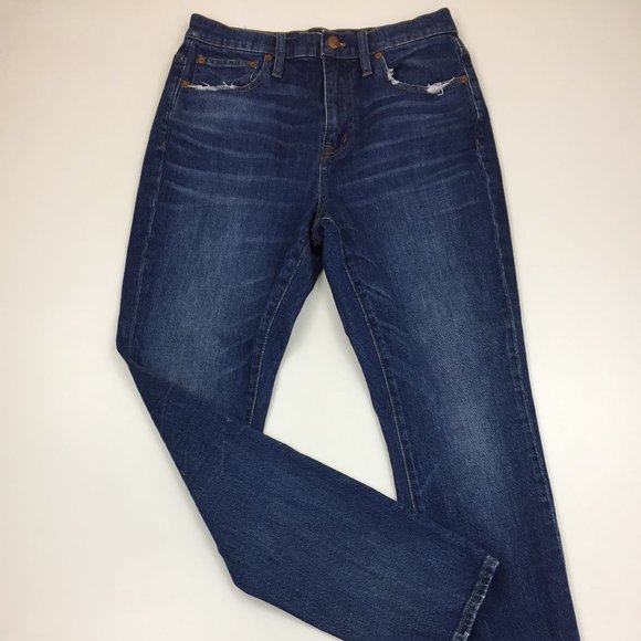 MADEWELL Medium/Dark Wash The High Rise Slim Boyjean 5 Pocket Jeans - Picture 6 of 10